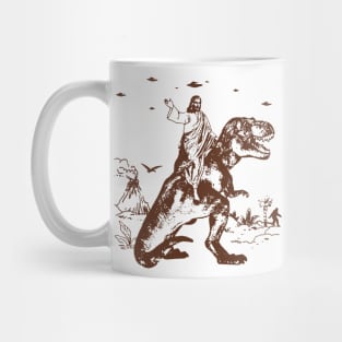Jesus Riding Dinosaur Mug